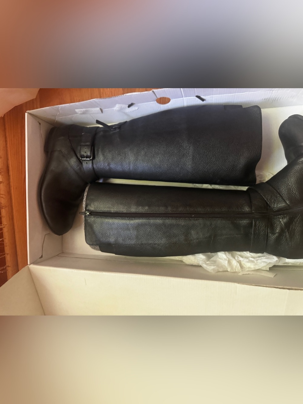 Nine West Black Tall Leather Riding Boots